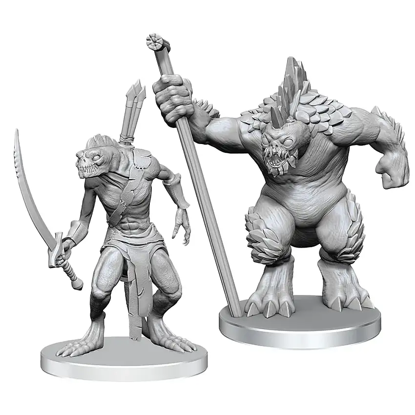 Pathfinder Battles Deep Cuts Unpainted Minis: W26 Xulgath Skirmisher & Stoneliege (Preorder)