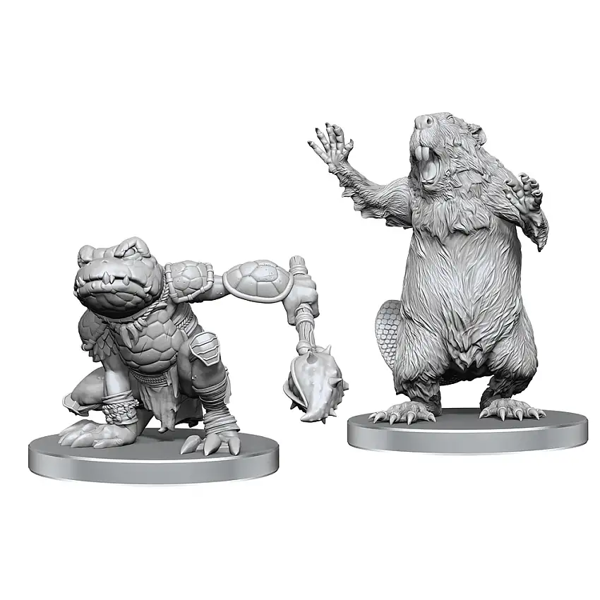 Pathfinder Battles Deep Cuts Unpainted Minis: W26 Boggard Scout & Castoroides (Preorder)