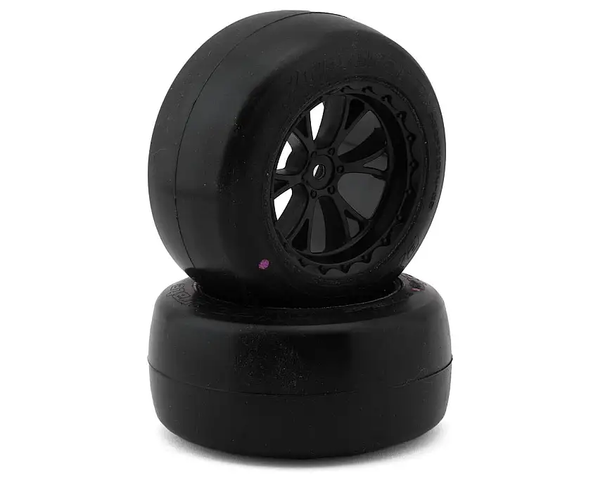 eXcelerate Super V Pre-Mounted Rear Drag Racing Tires (2) (Pink) w/12mm Hex