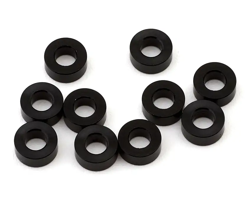 XRAY 3x6x2.5mm Aluminum Spacers (Black) (10)