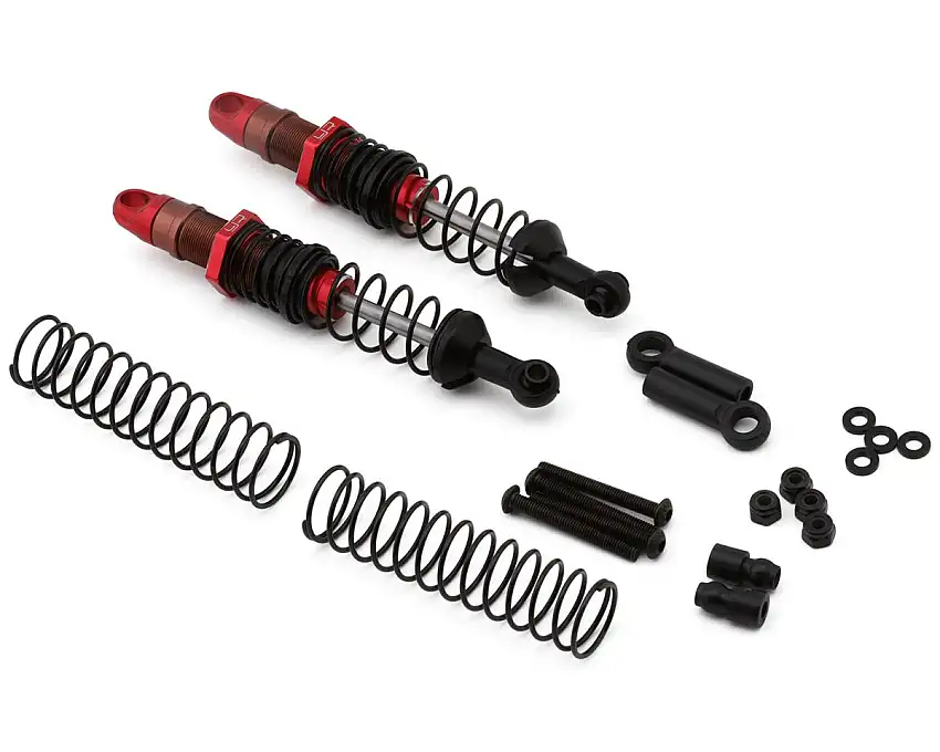 Yeah Racing Aluminum Desert Cobra Dual Spring Shocks (Red) (2) (90mm)