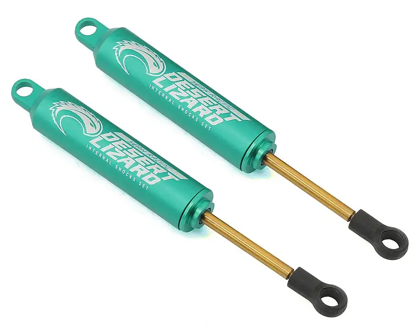 Yeah Racing Aluminum Desert Lizard Two Stage Internal Spring Shocks (Green) (2) (100mm)