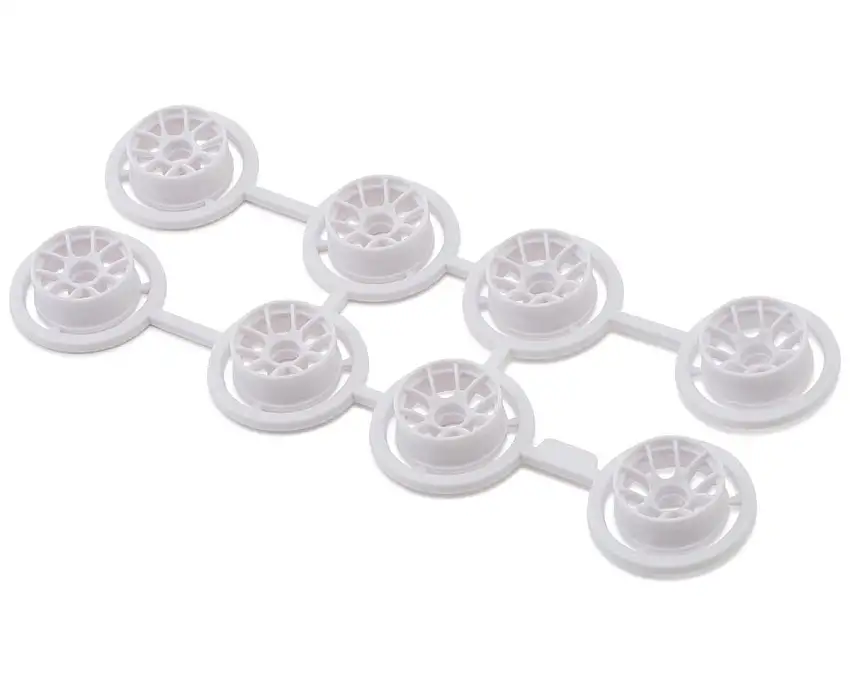 Yeah Racing 1/28 RWD Mini-Z Plastic 10-Spoke Narrow Wheel Set (White) (Offset 0,+1,+2,+3)