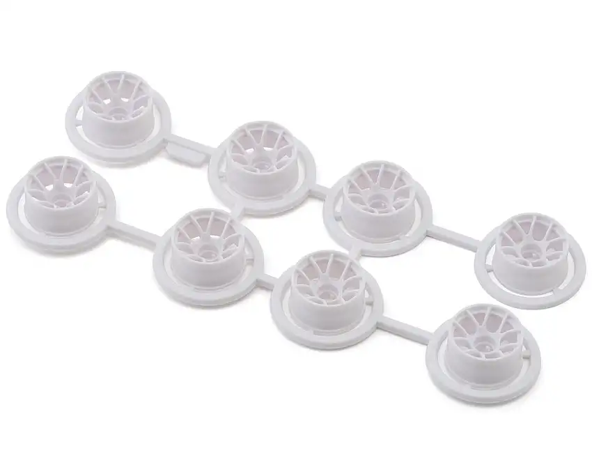 Yeah Racing 1/28 RWD Mini-Z Plastic 10-Spoke Wide Wheel Set (White) (Offset 0,+1,+2,+3)