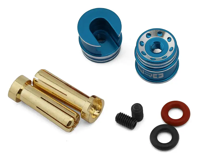 Yeah Racing Aluminum Bullet Grips (Light Blue) (2) w/5mm Bullet Connectors