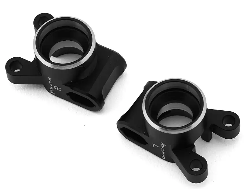 Yokomo Aluminum Rear Hub Carriers (Black) (2) (SO1.0/2.0/3.0)