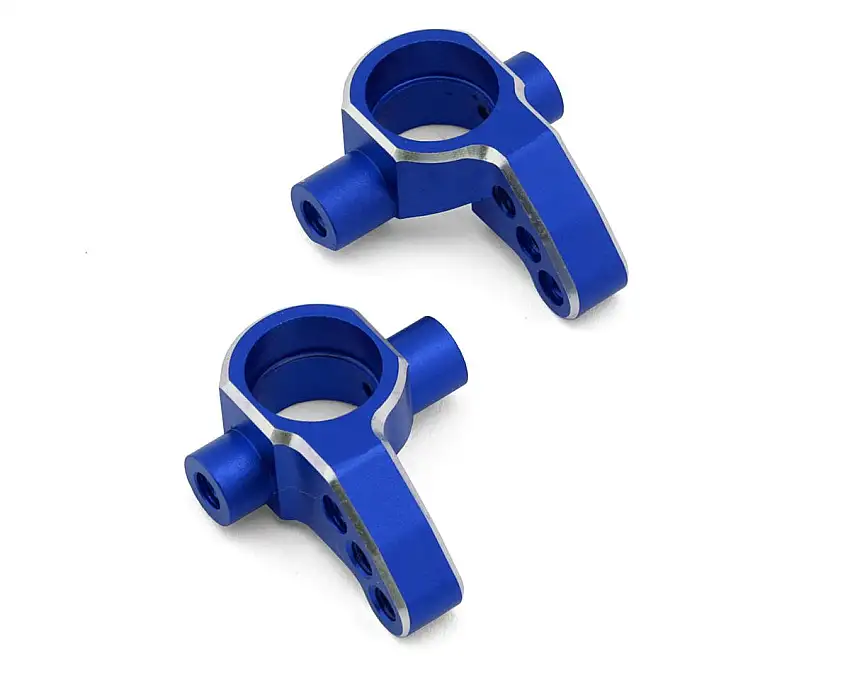 Yokomo RD/SD Aluminum Light Weight Steering Blocks (Blue) (2) (0°)
