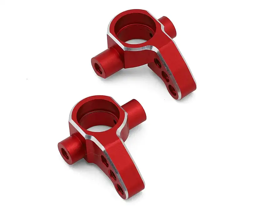 Yokomo RD/SD Aluminum Light Weight Steering Blocks (Red) (2) (0°)