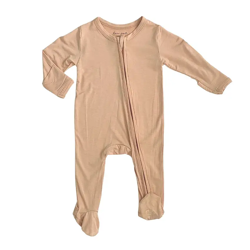 Zippered Footie In Apricot